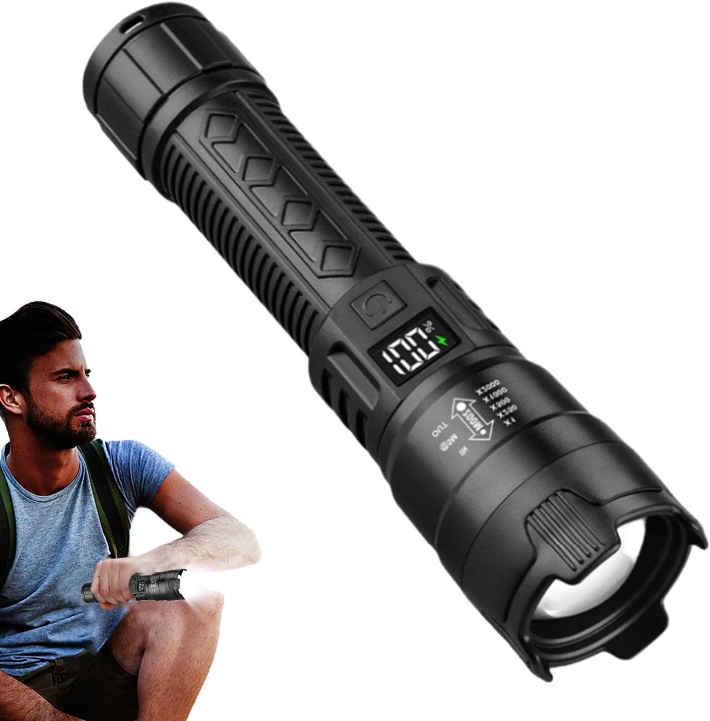 Outdoor Sport Lights - Taktik LED El Feneri 2000LM USB