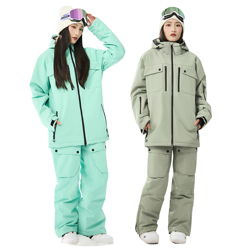 Outdoor Sport Waterproof Jacket - Kışlık Kapüşonlu Ceket Pantolon Kadın Kar