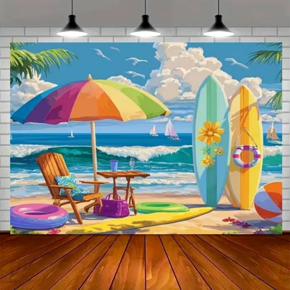 Yaz Sörf Tahtası Tema Arka Pla - Outdoor Sport Background incelemesi ve fiyatı